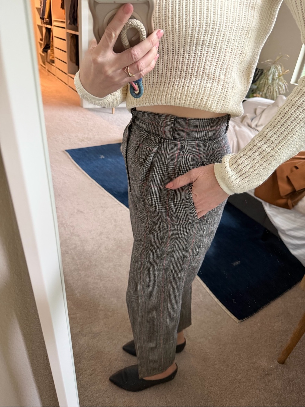 Giorgio Sant Angelo Vintage Houndstooth 100% Wool Pants